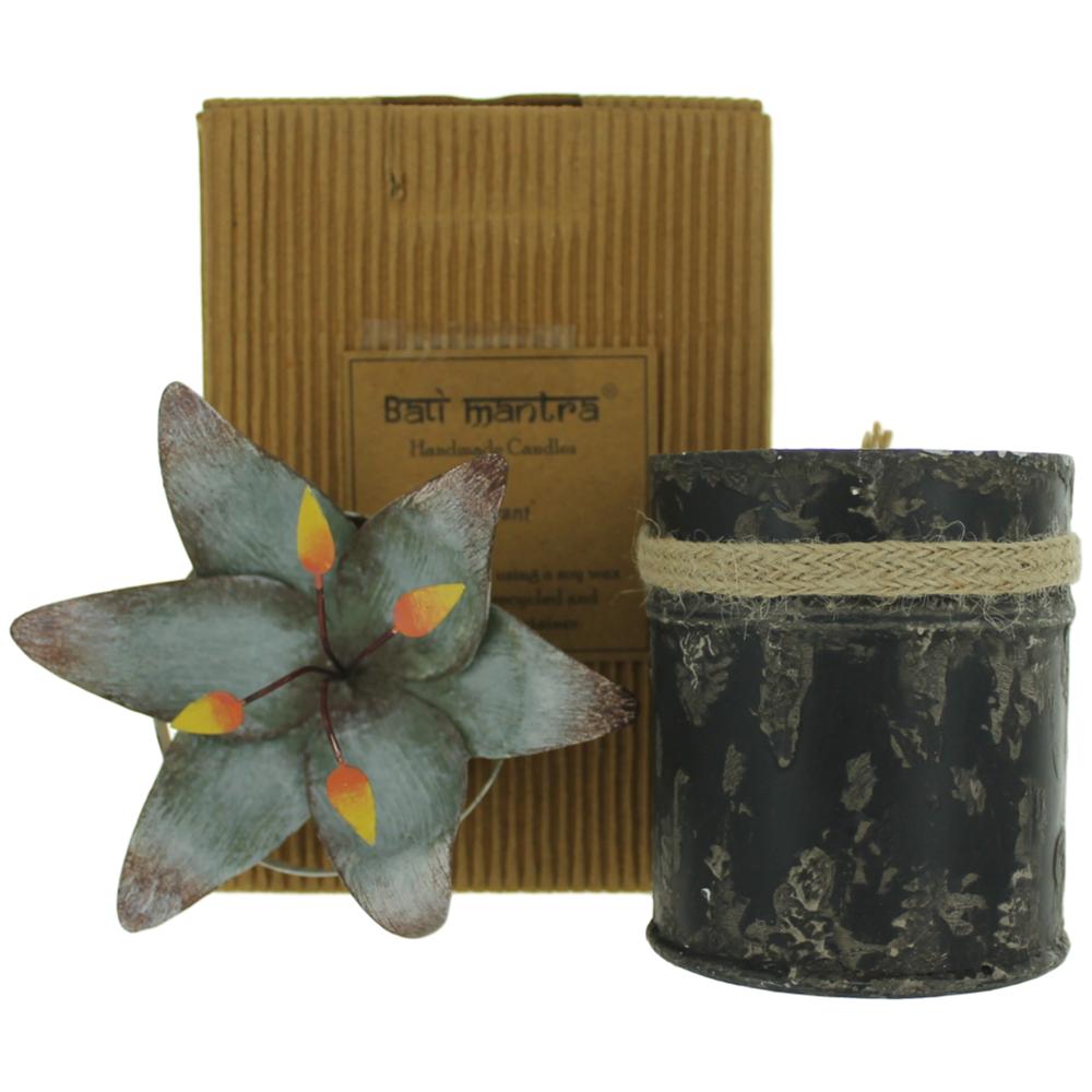 Jar of Bali Mantra Handmade Scented Candle In Waterlily Tin - Redcurrant